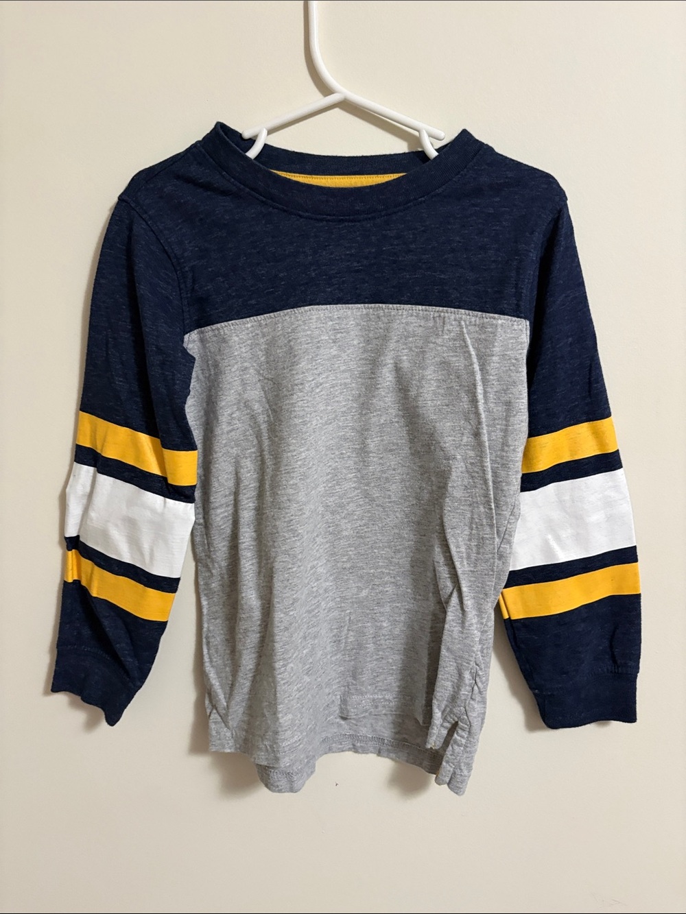Carter's Navy, Gray & Yellow Colorblock Long-Sleeve Tee